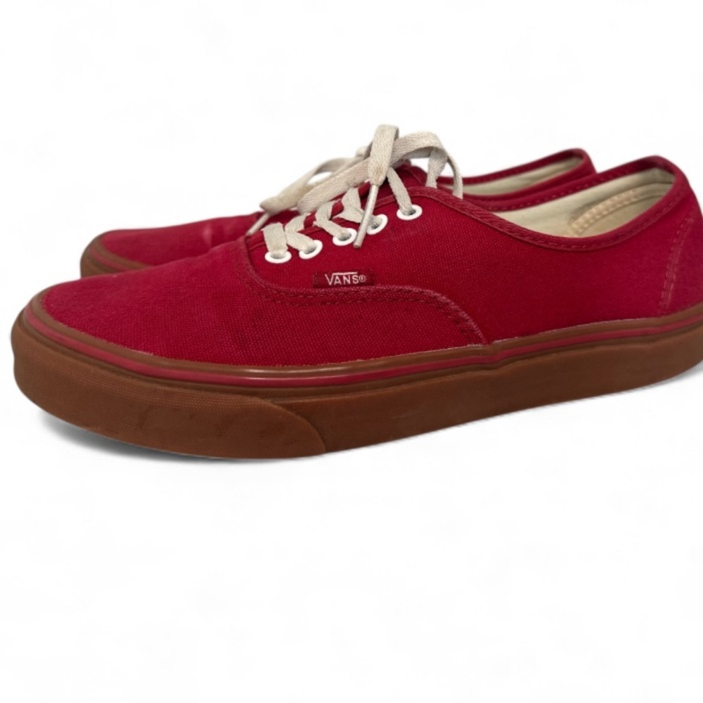 Vans Men’s Fire Truck Red Canvas Shoes With Gum Soles- Size 10.5